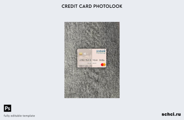 цифровая загрузка Гана Ecobank Гана шаблон Mastercard Photolook спереди